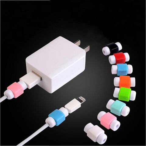 Simple Cute Cable Protector Data Line Cord Protector Protective Case Cable Winder Cover For iPhone USB Color Charging Cable ► Photo 1/6