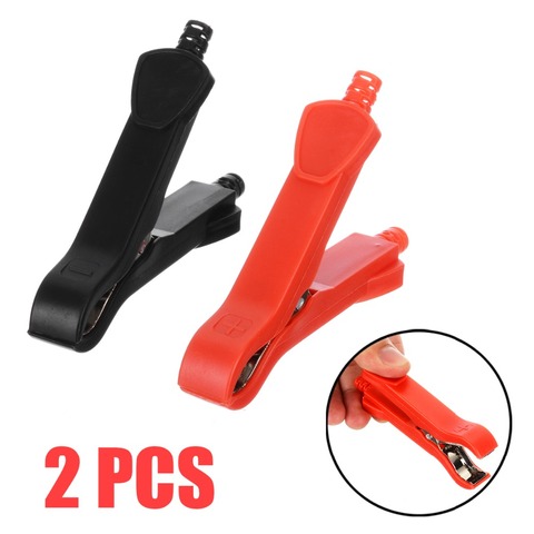 2pcs 30A Crocodile Clamps 90mm Length Alligator Clip Insulated Handle Cable Lead Test Alligator Lead Clamp Red Black ► Photo 1/6