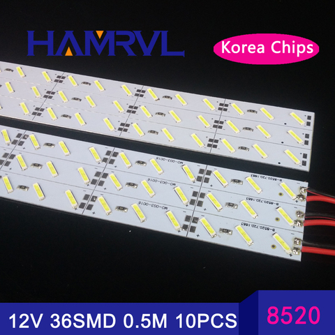 10pcs*50cm 12v led  rigid hard strip aluminium bar lights Super bright  Korea 8520SMD36 SMD 18W/M  LED Hard Rigid  Strip ► Photo 1/1