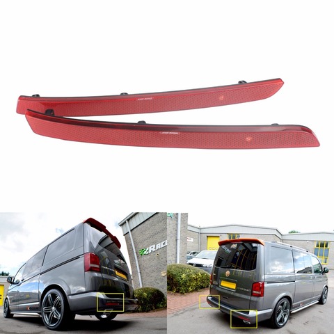 ANGRONG 2x For VW Transporter T5 Multivan Caravelle Rear Bumper Reflector Red Lens 2012-2016 (CA333) ► Photo 1/6