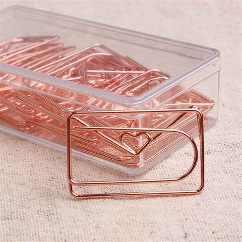 Rose Gold Love Paper Clip Creative Special-shaped Modeling Clip Metal Office Accessories Paperclips Metal Paper Clips Bookmark ► Photo 1/6