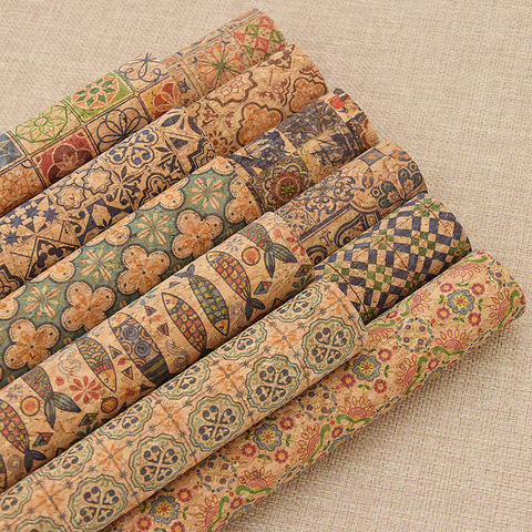 Vintage Printed Soft Cork A4 Fabric For Garment Bags Wallet Making Sewing Handmade Craft DIY Supplies Materials ► Photo 1/6