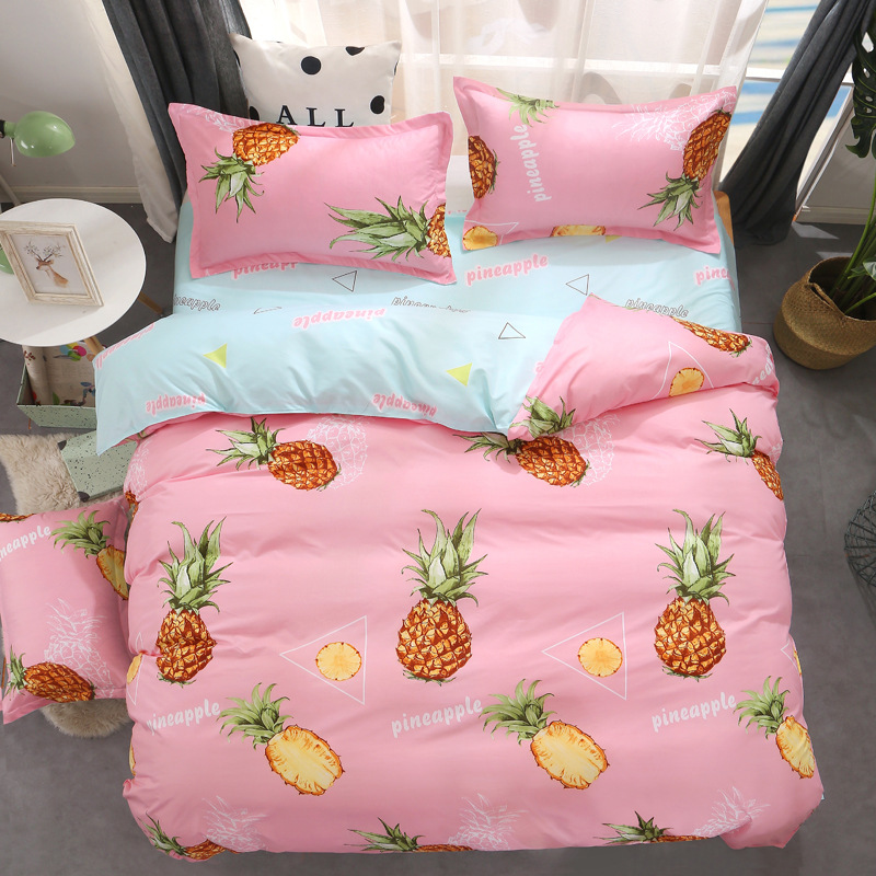 Little Kitten Duvet Cover, Twin Pineapple Bedding Set