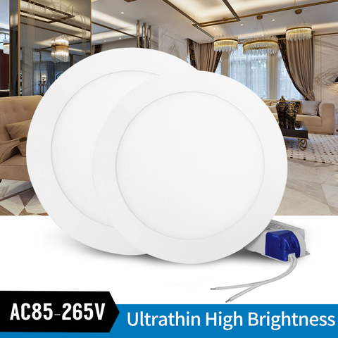 Ultrathin LED Downlight LED Round Panel Light 3W 6W 9W 12W 15W 18W Led Ceiling Recessed Grid Downlight  Lamp Lighting 110V 220V ► Photo 1/6