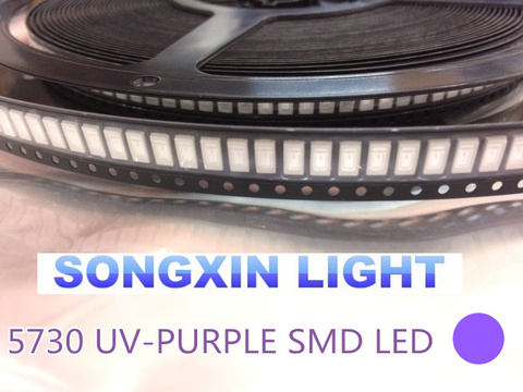 200PCS 5630/5730 SMD/SMT UV/purple Light chip lamps 395-400nm LED crystal Clear beads LED GOOD quality ► Photo 1/2