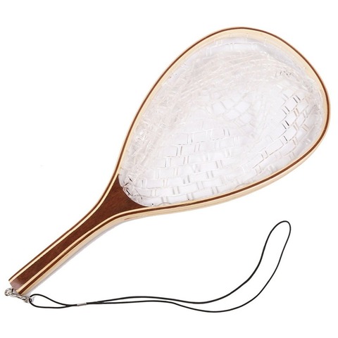 Mounchain Fishing Net Fly Fishing Net Rubber Mesh Fish Catch and Release Net wood Frames hand ► Photo 1/1