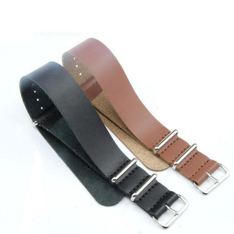 61% Off 18 20 22 24mm high quality PU Leather Wrist Watch Strap Watchband Fashion Concise Silver Buckle Wrist Band Black Brown ► Photo 1/1