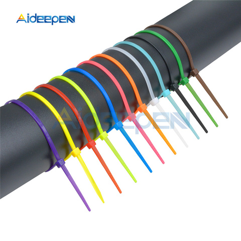 100Pcs/lot 2.5*100mm 12 Color Plastic Non-slip Wire Zip Ties Set 100mm Self-locking Nylon Durable Cable Ties UL Certified ► Photo 1/6