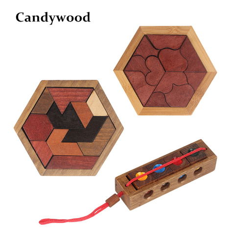 Funny Puzzles Wood Geometric Abnormity Shape Puzzle Wooden Toys Tangram/Jigsaw Board Kids Children Educational Toys for Boys ► Photo 1/6