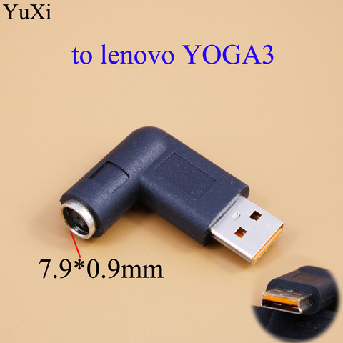 DC 7.9*0.9mm 5.5*2.1mm DC Jack to Special USB Charger Power Adapter 90 Degree Angled for Lenovo Yoga3 PRO yoga 3 4  11 Laptop ► Photo 1/6