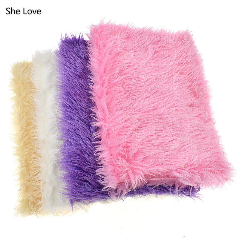 20*50CM Long Haired Faux Fox Fur Fabric Thick Fluffy Furry Fabric  Background Sew