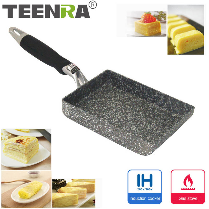 Aluminum Alloy Japanese Non-Stick Mini Frying Pan Tamagoyaki Omelettes  Saucepan Breakfast Pot Cookware Kitchen Cooking Tools