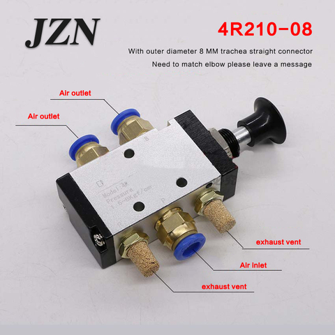 Free shipping ( 1 PCS ) Pull the valve mechanical valve pneumatic switch two three-way 5 pass 4R210-08 control cylinder valve ► Photo 1/6