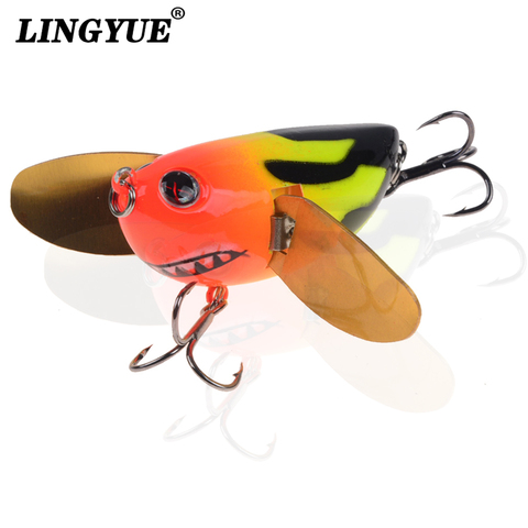 LINGYUE Topwater Crankbait Fishing Lure 6cm 12.5g Floating Wobbler Hard Popper Isca Artificial With Metal Wings Bait ► Photo 1/6