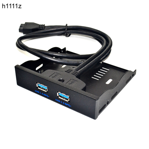 H1111Z 20 Pin 2 Port USB 3.0 Front Panel 3.5 inch USB3.0 Hub Expansion Cable Adapter Metal Bracket for PC Desktop Floppy Bay NEW ► Photo 1/6
