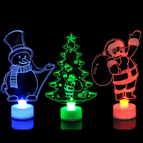 Colorful LED Decorative Lights New Year's Products Christmas Tree Decorations Party Supplies Acrylic Christmas Night Lights Gift ► Photo 1/5
