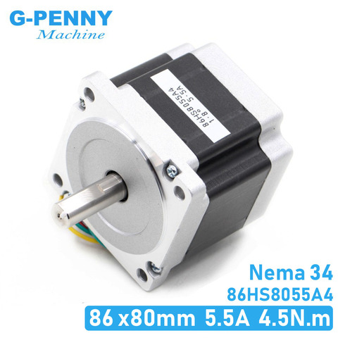 NEMA 34 CNC stepper motor 86x80mm 4.5N.m 5.5A D=14mm Nema34 stepping motor L=80mm 640Oz-in for CNC engraving machine 3D printer! ► Photo 1/6