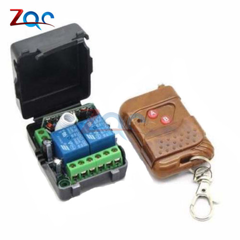 DC 12V 2CH 2 Channel Wireless RF Remote Control Switch Transmitter + Receiver Relay Module ► Photo 1/4