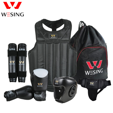Wesing wushu sanda  kit 6 piece set  protective gear head protection supporter flanchard sanda protective ► Photo 1/6