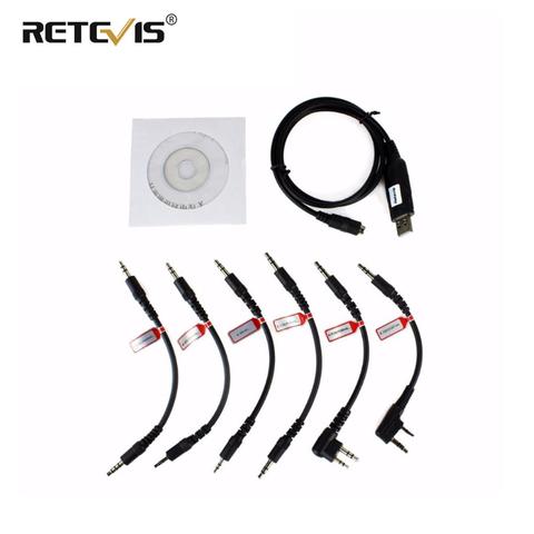 Retevis 6 in 1 USB Programming Cable For TYT Baofeng UV5R Bf888S Retevis RT5R For Kenwood Motorola CP040 For Yaesu Walkie Talkie ► Photo 1/5