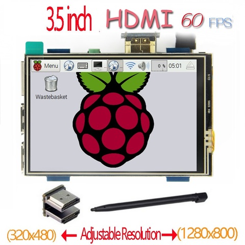 Raspberry Pi 3.5 inch HDMI LCD touchscreen 3.5inch display 60 fps 1920*1080 IPS touch screen For Raspberry Pi 2 Model B & RPI B ► Photo 1/1