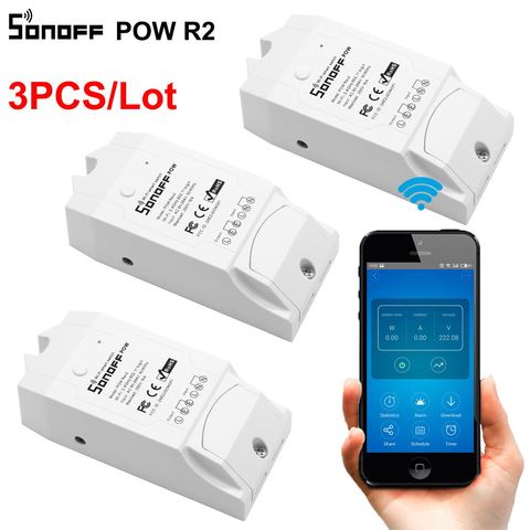 3PCS Sonoff Pow R2 Power Consumption Measurement Wifi Power Switch Energy Monitoring Device Report Power Usage For Smart Home ► Photo 1/6