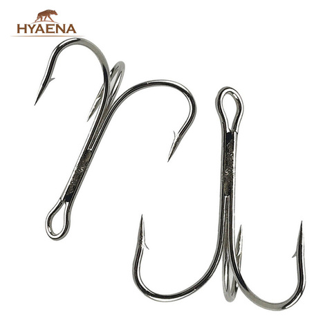 Hyaena 50pcs 3551 Treble Hook Fishing Accessories O'Shughnessy High Carbon Big Game Triple Tackle Hooks 4/0 6/0 7/0 8/0 10/0 ► Photo 1/6