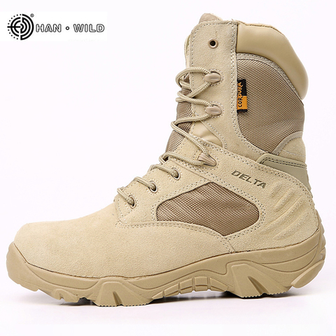 2022 Winter Men Boots Tactical Military Special Force Waterproof Leather Desert Work Shoes Men's Combat Army Ankle Boot ► Photo 1/6