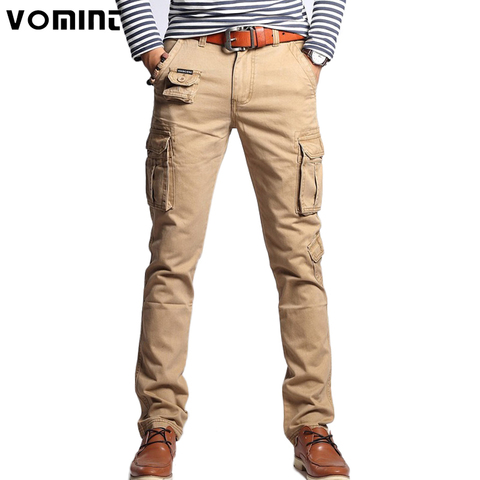 Vomint New Men Fashion Military Cargo Pants Slim Regualr Straight Fit Cotton Multi Color Camouflage Green Yellow V7A1P015 ► Photo 1/6