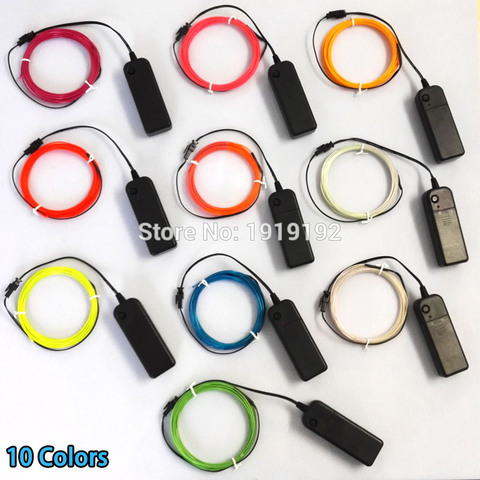 1.3mm 360 Degrees Of Illumination Flexible EL Wire Glow Rope Cable Strip LED Neon Light For Party Decor Powered by 2AA Battery ► Photo 1/6