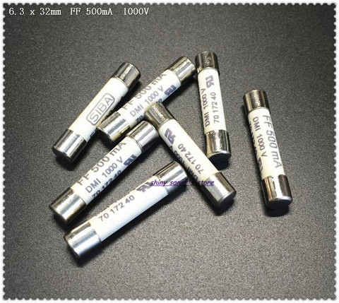 5pcs/Lot 6.3 x 32mm FF 500mA 1000V SIBA Ceramics Fuse DMI-Fuse For Fluke Universal Fuse F15B F17B F18B...etc Brand New ► Photo 1/3