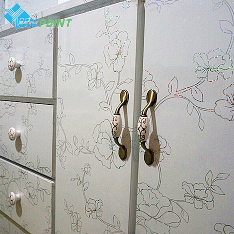 Laser Flower Wall Sticker Self-Adhesive Furniture Decorative Film Fridge Decal Old Cabinet Wardrobe Refurbished Waterproof Paper ► Photo 1/6