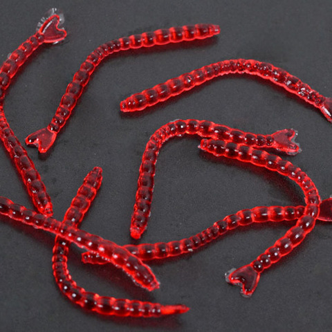 50PCS/Lot Red Earthworm silicone bait Worms Artificial Fishing Lure Tackle 2cm Soft Baits Lifelike Fishy Smell Lures ► Photo 1/3