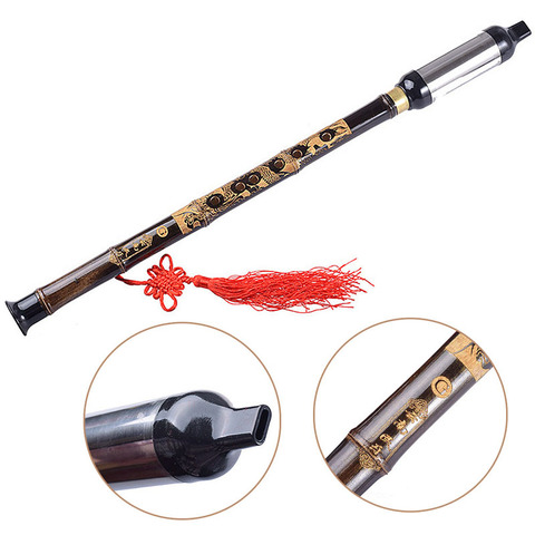 1Pc Chinese Ethnic Instrument Black Bamboo Bawu Pipe BaWu Flute Tune G Detachable ► Photo 1/6