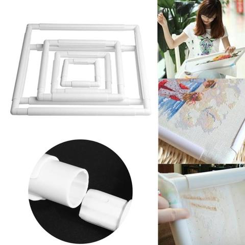 Plastic Embroidery Frame Hoop Square Shape DIY Cross Stitch Machine Needlework Craft Sewing Hoop Embroidery Tools 5 Size ► Photo 1/6