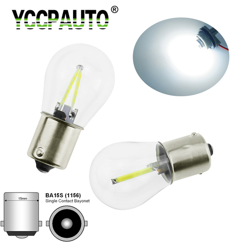 YCCPAUTO 1Pcs P21W LED 1156 Ba15s Filament Bulb For Car LED Reverse Backup Lights Parking Lamp DRL White Yellow Red 12V ► Photo 1/6