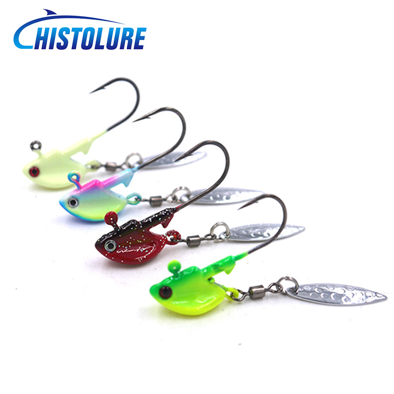 100pcs/Box 1g /2g Multicolor Lead Head Jigs With Single Hook Fishing Kits New 