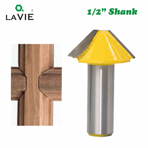 1pc 1/2 Solid Carbide V Shape Tenon Cutting Bits Knife Flat-bottomed Milling Cutters Router Bit for Wood Door Window MC03150 ► Photo 1/1