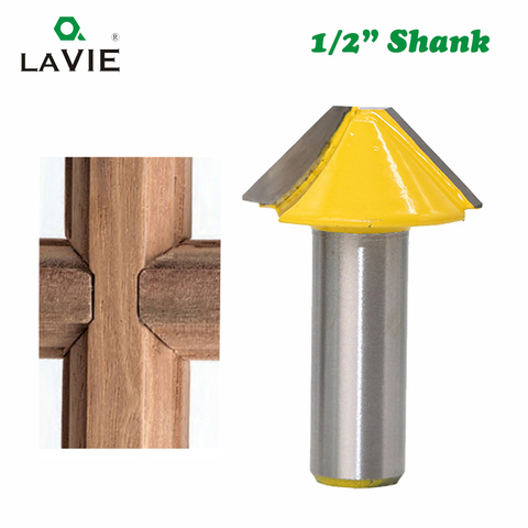1pc 1/2 Solid Carbide V Shape Tenon Cutting Bits Knife Flat-bottomed Milling Cutters Router Bit for Wood Door Window MC03150 ► Photo 1/1