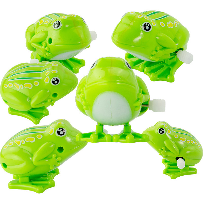 For Kids Green Plastic Jumping Frog Classic Toys Wind Up Toy Clockwork Toy 
