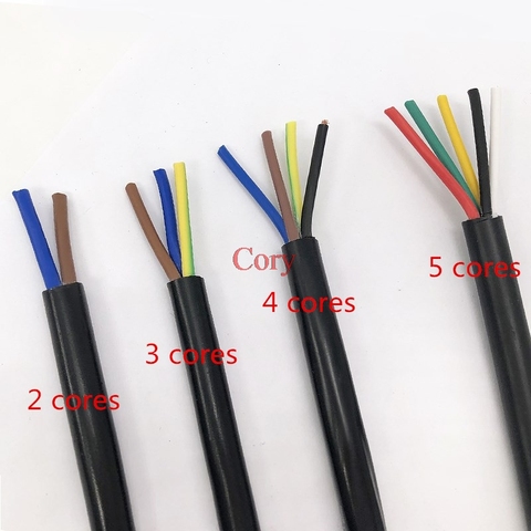 22 AWG 0.3MM2 RVV 2/3/4/5/6/7/8/10/12/14/16/18 Cores Pins Extension wire Copper Wire Conductor Electric RVV cable sleeves BALCK ► Photo 1/5