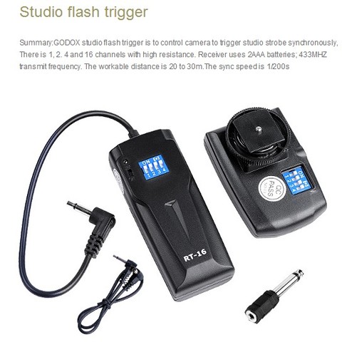 Godox RT-16 16-Channel Wireless Studio Strobe Flash Trigger Remote for Canon Nikon DSLR camera ► Photo 1/1