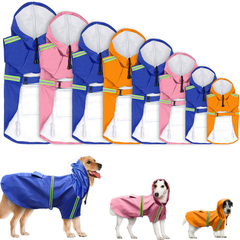 Summer Outdoor Large Dog Raincoat Waterproof Dog Rain Coat Reflective Dog Rain Jacket Safety Rainwear labrador Poncho Clothes ► Photo 1/6