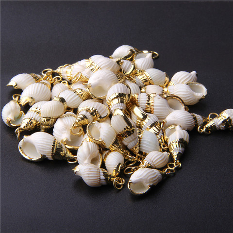 Gold Plated Natural Spiral Seashells For DIY Handmade Shells Pendant Jewelry Handmade Home Decoration For Jewelry Making 4pcs ► Photo 1/6
