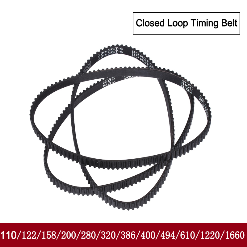 Color : 2GT 164, Size : 6mm WYX-TONGBUDAI 1pc 3D Printer Belt GT2 Closed Loop Rubber 2GT Timing Belt from 162 to 182 GT2 Length 162mm to 182mm Width 5mm 6mm 