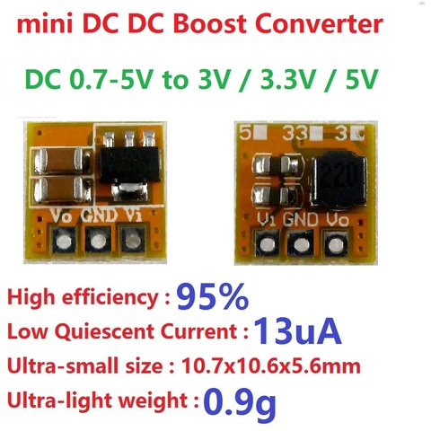 10x mini 0.8-5V to 3V 3.3V 5V DC DC Boost Converter Board voltage Step-up Module DD0405MA ► Photo 1/6