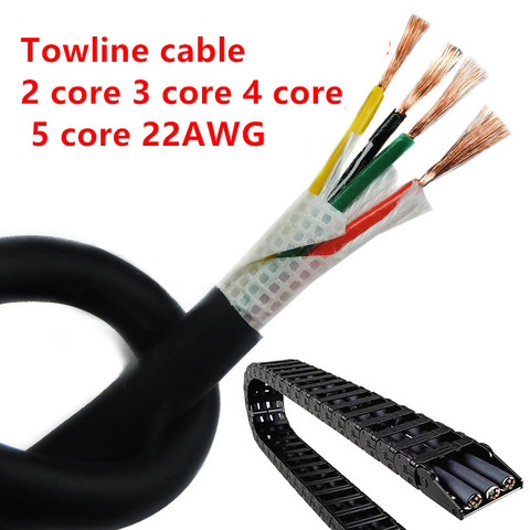18AWG 20AWG 22AWG 2/4/3/5/6/8 core Towline cable 5m PVC flexible wire TRVV resistance to bending corrosion resistant copper wire ► Photo 1/5