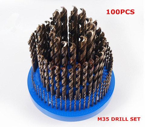 100PCS HSS Twist drill bit set,M35  cutting band steel, stainless steel  and other materials fully grounded ► Photo 1/1