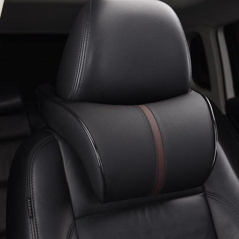 Adjustable Car Headrest Pillow Set Leather Auto Neck Protection Rest Pillows Seat Waist Supports Lumbar Cushion Memory Cotton ► Photo 1/5