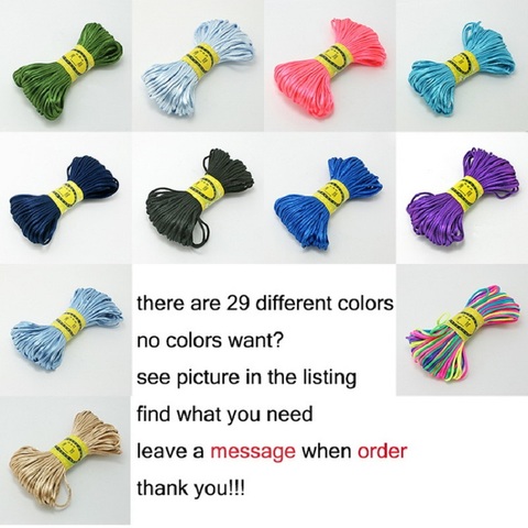 20Meters (2MM) Soft Satin Rattail Silk Macrame Cord Nylon Kumihimo Shamballa For DIY Handicraft Tool Hand Stitching Thread ► Photo 1/6
